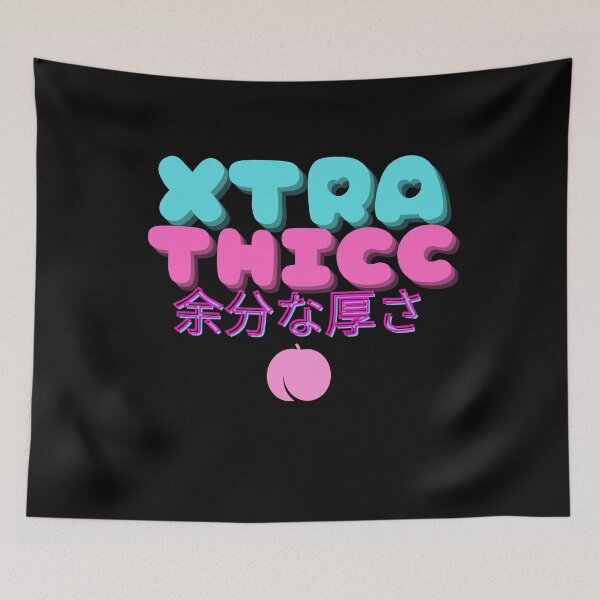 Item preview, XTRA THICC Extra Thick Peach Cute Pastel Kawaii Rainbow and Stars Goth Emo Alternative designed and sold by RKSDesigns.