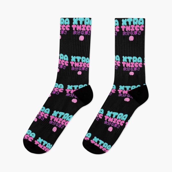 Item preview, XTRA THICC Extra Thick Peach Cute Pastel Kawaii Rainbow and Stars Goth Emo Alternative designed and sold by RKSDesigns.