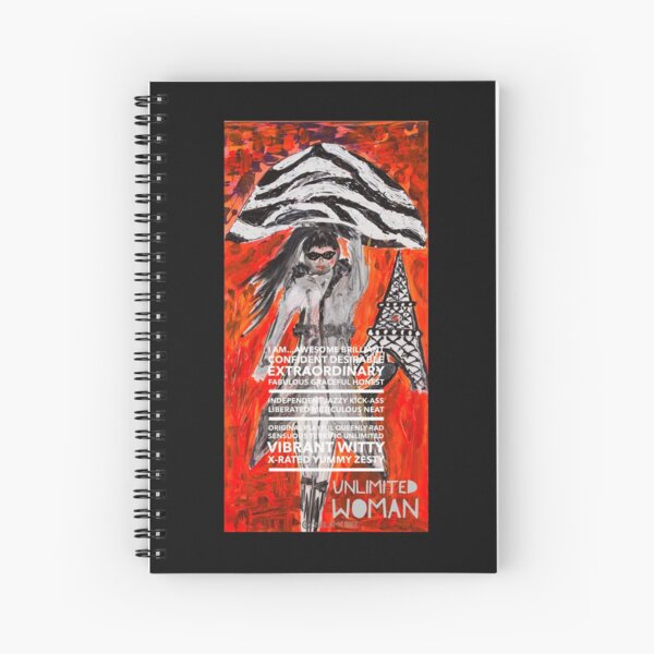A to Z Unlimited Woman in knee high boots and a ponytail k Spiral Notebook