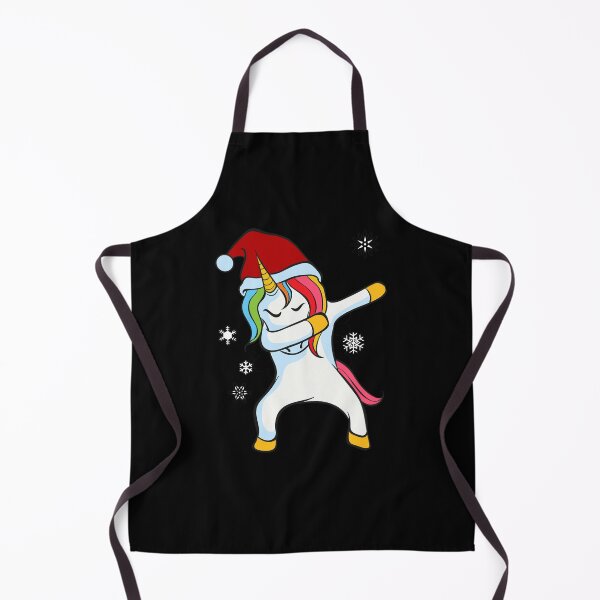 Item preview, Happy Dapping Dancing Christmas Unicorn Wearing Santa Hat with Snowflakes designed and sold by merch-Mashed.