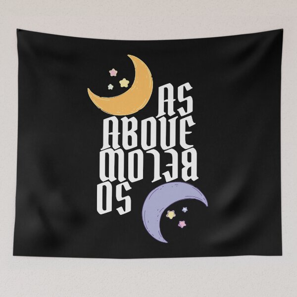 Item preview, As Above So Below Occult Cute Pastel Kawaii Rainbow and Stars Goth Emo Alternative designed and sold by RKSDesigns.