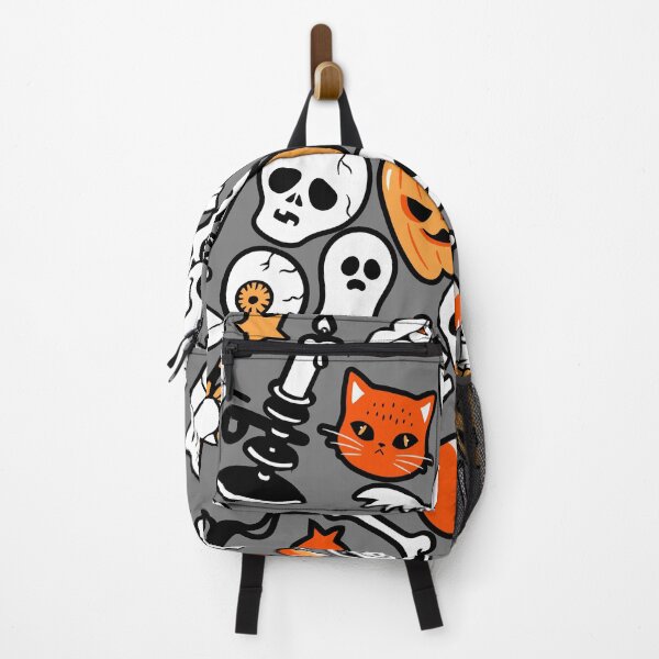 Item preview, Hand drawn Halloween traditional symbols. Doodle style illustrations, carved pumpkin, spider webs, bat and zombie hand designed and sold by mashmosh.