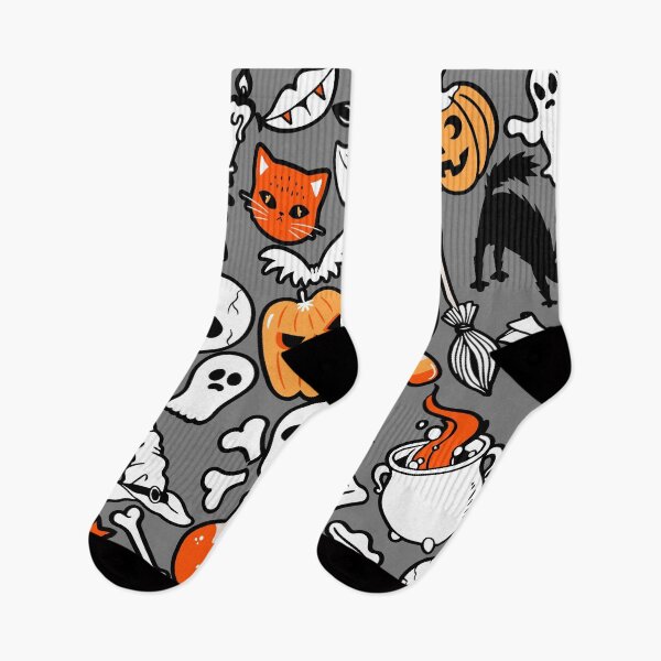 Item preview, Hand drawn Halloween traditional symbols. Doodle style illustrations, carved pumpkin, spider webs, bat and zombie hand designed and sold by mashmosh.