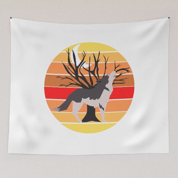 Item preview,  The sound of a wolf in the night vintage style designed and sold by esm75.