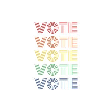 Sticker for Sale avec l'œuvre « Vote arc-en-ciel vintage » de l