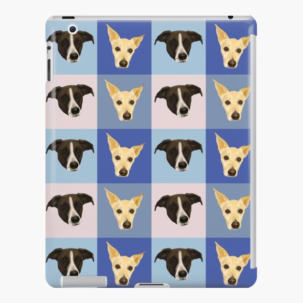 Dog Portraits on Checkered Pattern - Modern Geometrical Style iPad Snap Case