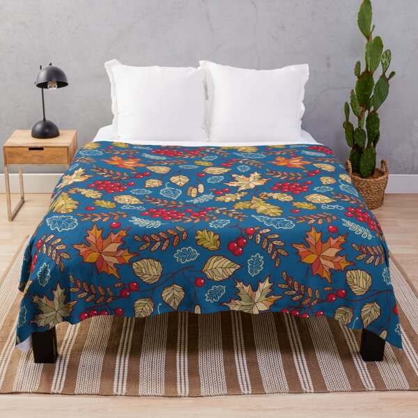 Item preview, Blue Leaves Autumn Fall Thanksgiving Cute designed and sold by ILLYL Creatives.