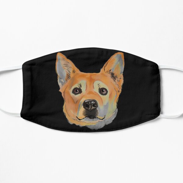 Watercolor Carolina Dog Flat Mask