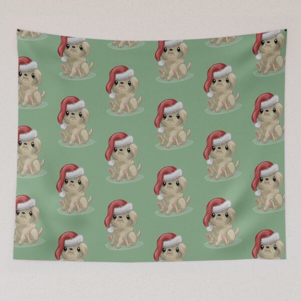 Item preview, Christmas Pug Holiday Illustration - Happy Howl-idays designed and sold by stilo29.