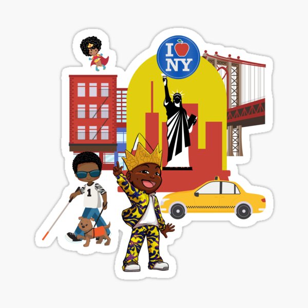 Prince Boakum and friends in New York City Sticker