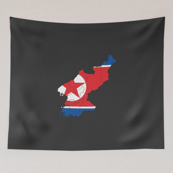 Item preview, North Korea Flag Map with regions designed and sold by Alo.