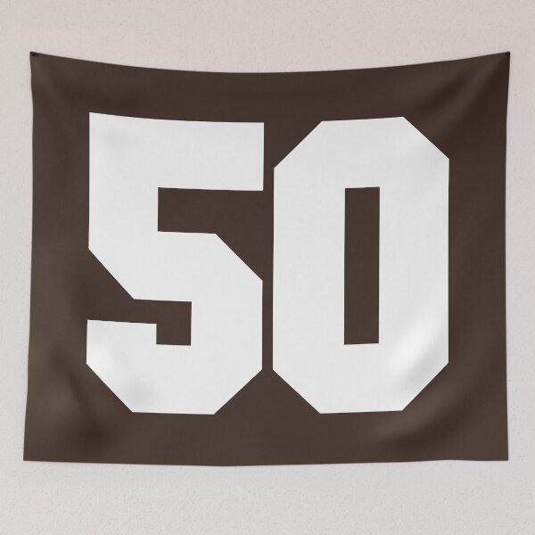 Item preview, 50 Number Cleveland Sports Fifty Brown Jersey designed and sold by HelloFromAja.