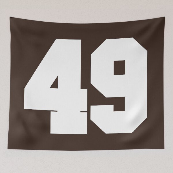 Aperçu de l'œuvre 49 Numéro Maillot Cleveland Sports Fourty-Nine Marron créée et vendue par HelloFromAja.
