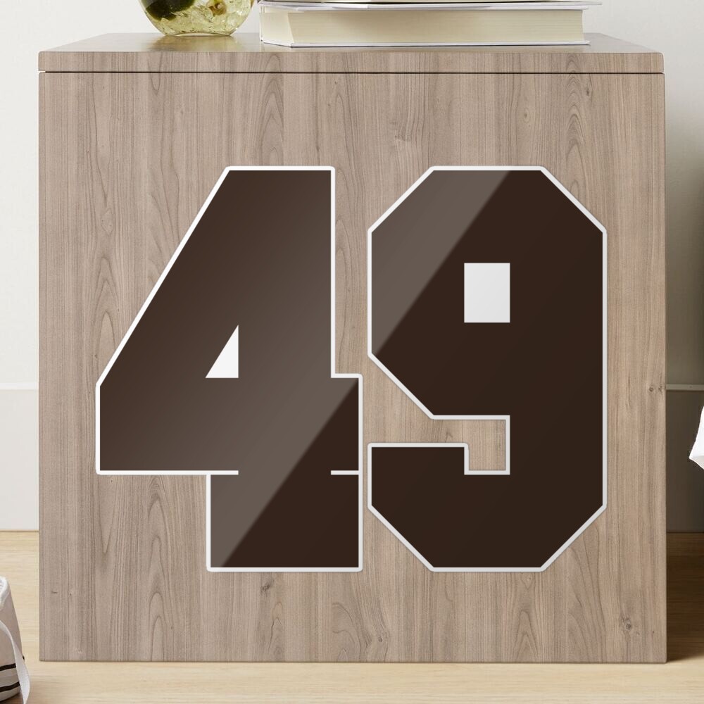 49 Number Cleveland Sports Fourty-Nine Brown Jersey Sticker for Sale by  HelloFromAja