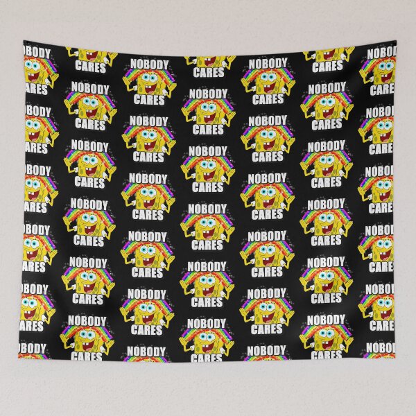 Item preview, Spongebob meme rainbow nobody cares designed and sold by Omeris.