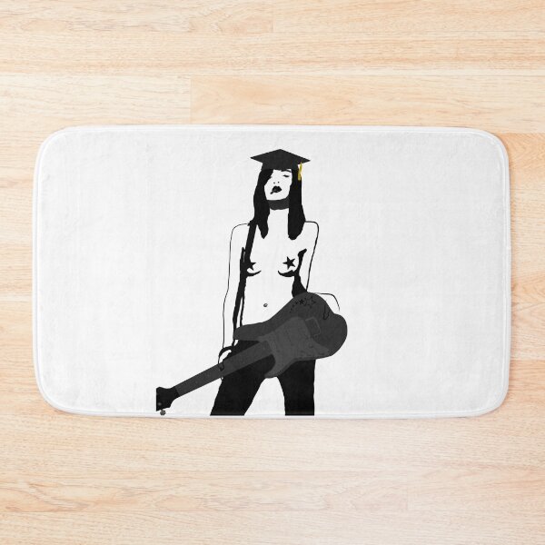 Item preview, Graduation Hot Rock Girl A Cool Topless Girl With An E-Guitar And A Cigarette In Her Mouth designed and sold by Paulina Vanlife.