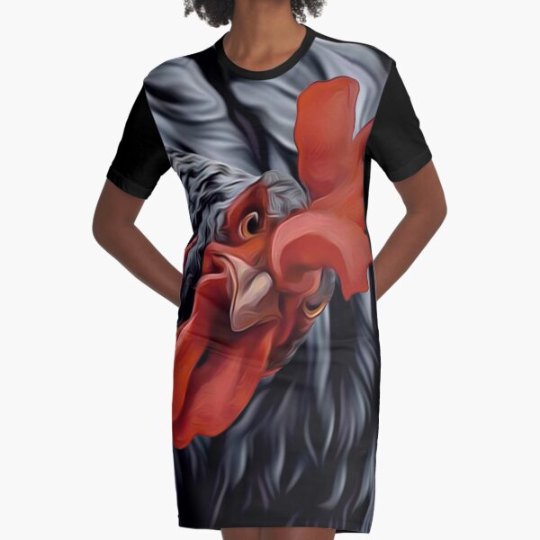Rooster Graphic T-Shirt Dress