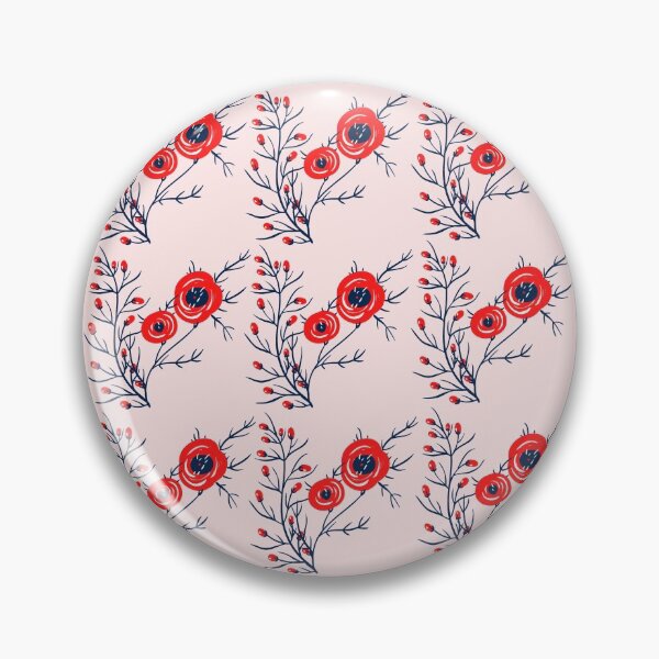 Aperçu de l'œuvre Motif floral rouge et bleu créée et vendue par ammybur.