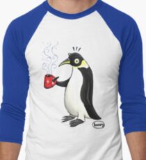 Penguin with hot coffee Men's Baseball ¾ T-Shirt
