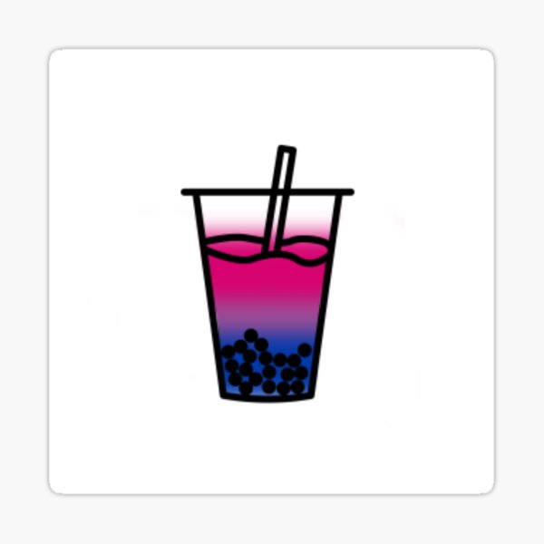 Boba Tea Bisexual Pride Flag Sticker By Emmaline Hall Redbubble