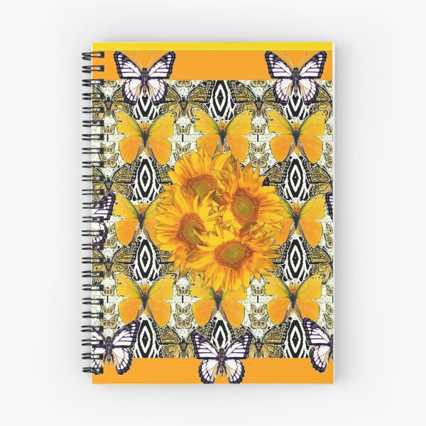 Item preview,  MUSTARD YELLOW & CUMIN COLOR WHITE BUTTERFLIES & SUNFLOWERS ABSTRACT ART designed and sold by sharlesart.