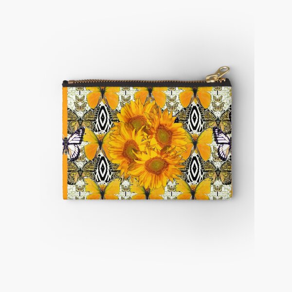 Item preview,  MUSTARD YELLOW & CUMIN COLOR WHITE BUTTERFLIES & SUNFLOWERS ABSTRACT ART designed and sold by sharlesart.