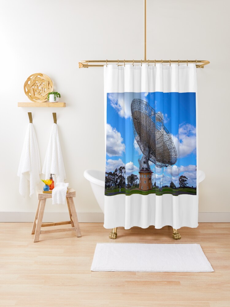 Thumbnail 1 of 5, Shower Curtain, The Dish, Parkes, NSW, Australia designed and sold by RICHARDW.