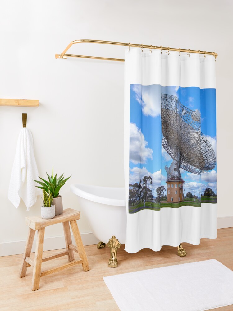 Thumbnail 3 of 5, Shower Curtain, The Dish, Parkes, NSW, Australia designed and sold by RICHARDW.