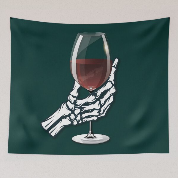 Item preview, Skeleton Holding A Wine Glass designed and sold by DeikarPOD.