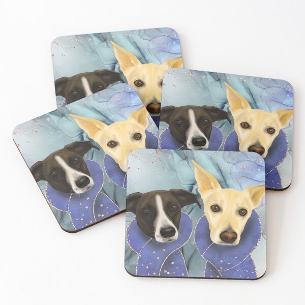 Item preview, Two Cute Dogs - Family Portrait in Royal Blue Theme designed and sold by Andreea Dumez.
