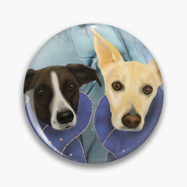 Item preview, Two Cute Dogs - Family Portrait in Royal Blue Theme designed and sold by Andreea Dumez.