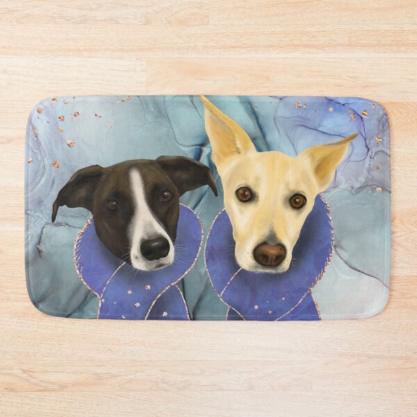 Item preview, Two Cute Dogs - Family Portrait in Royal Blue Theme designed and sold by Andreea Dumez.