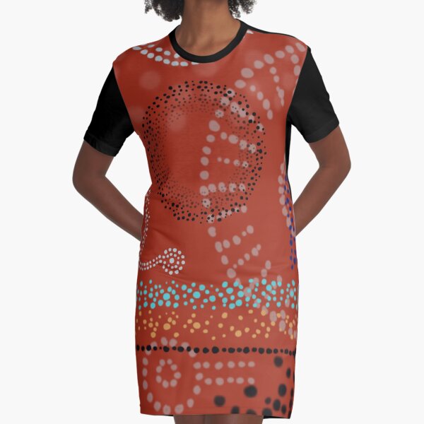 Aboriginal Dots Graphic T-Shirt Dress