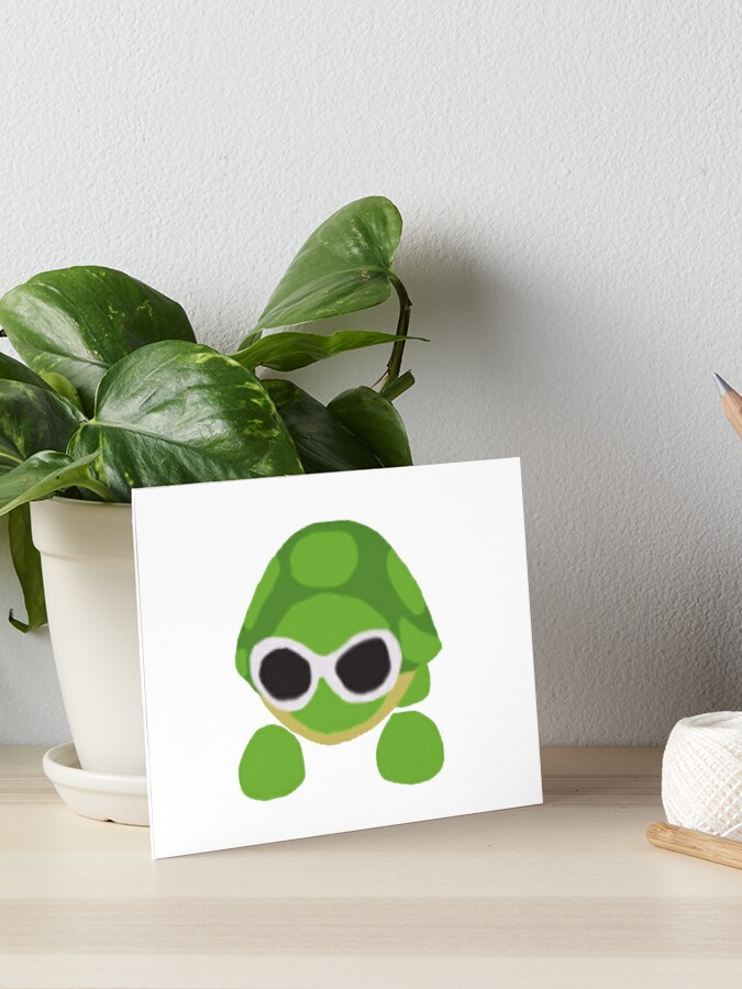 Adopt Me Turtle With Clout Goggles Art Board Print By Haleybelle1005 Redbubble - blue neon goggles roblox