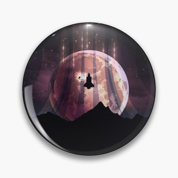Item preview, Colorful Moon with Astronaut and Shuttle Graphic Print designed and sold by The Art of Teena Sauvola.