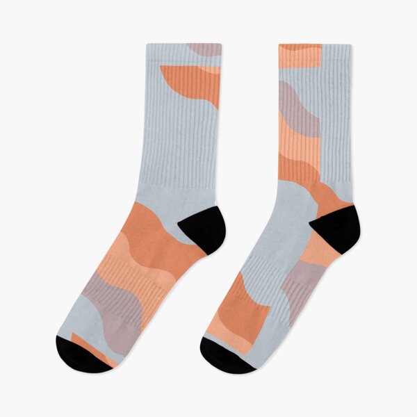 Item preview, Colorful abstract waves in retro pastel colors orange, purple and light blue designed and sold by Abbara.