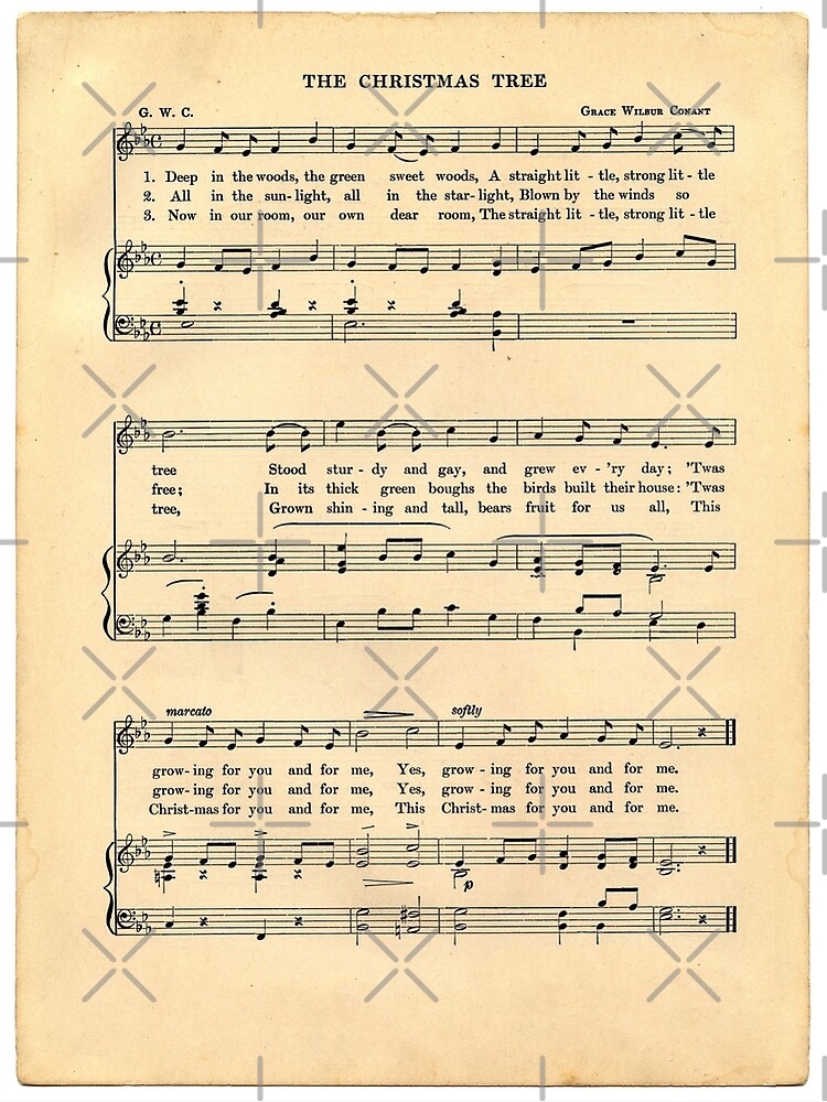 Music Sheet The Christmas Tree by Grace Wilbur Conant