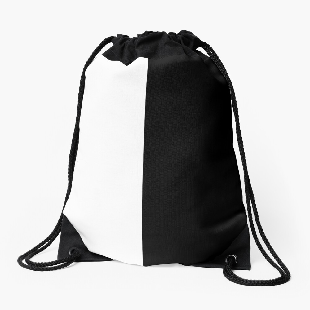 Backpack - Half White and Black Drawstring Bag