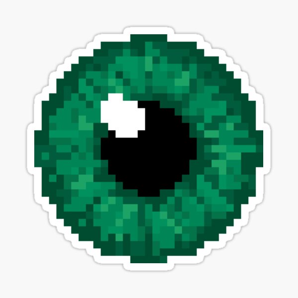 "Emerald Iris Pixel Art" Sticker for Sale by gezzoto Redbubble