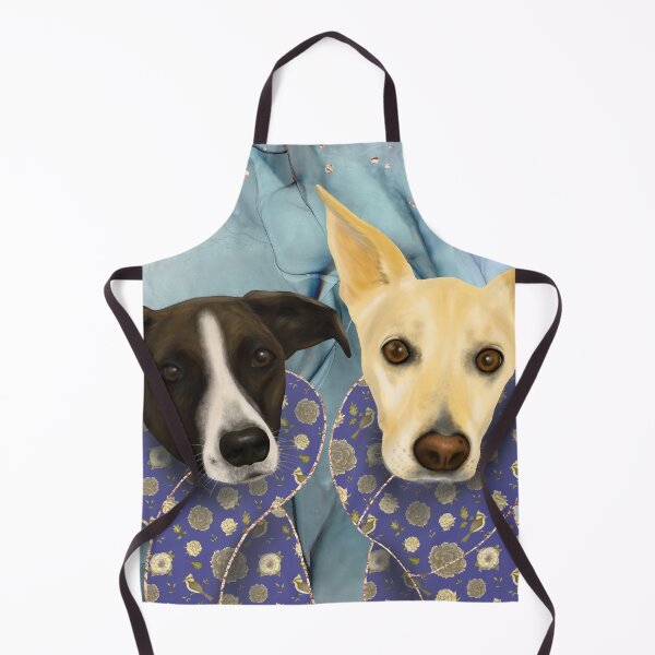 Item preview, Two Elegant Dogs with Deco Blue Scarves - Family Portrait designed and sold by Andreea Dumez.