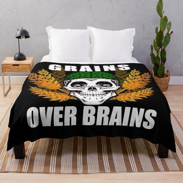 Item preview, Vegan Zombie Grains Over Brains – Spooky Halloween Undead Skull designed and sold by The Green Corner.