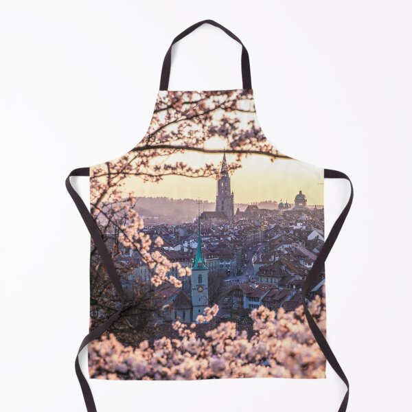 Item preview, Bern at sunset and pink cherry blossoms designed and sold by seunglee.