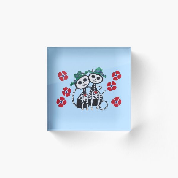 Item preview, Cat Couple Day of the Dead Lovers designed and sold by EarthMart.