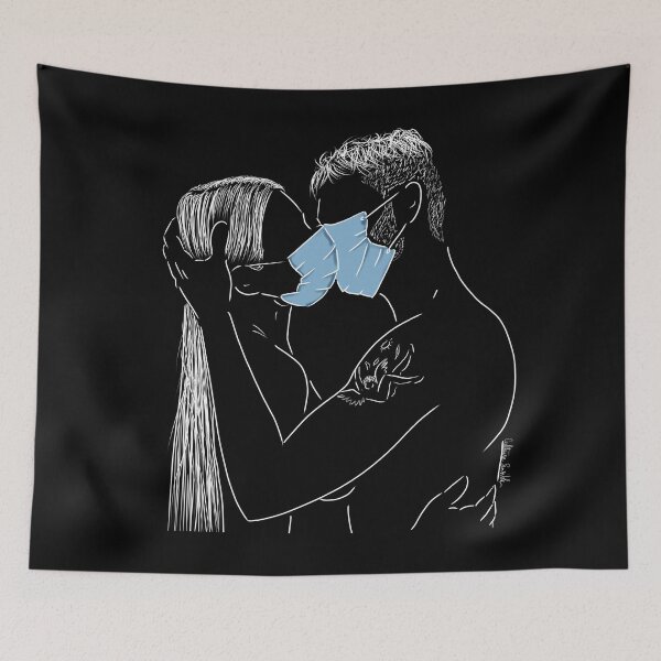 Item preview, kiss in love masked mask covid 19 kiss kiss 2020 designed and sold by Culturesensible.