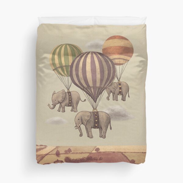 Flight of The Elephants Duvet Cover