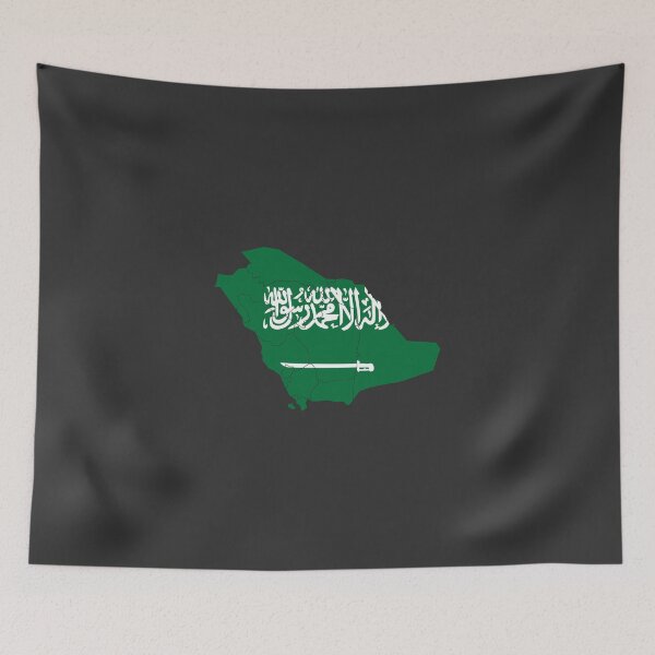 Item preview, Saudi Arabia Flag Map with regions designed and sold by Alo.