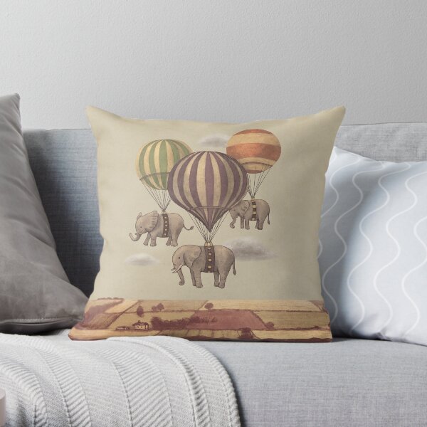 Flight of the Elephants Throw Pillow