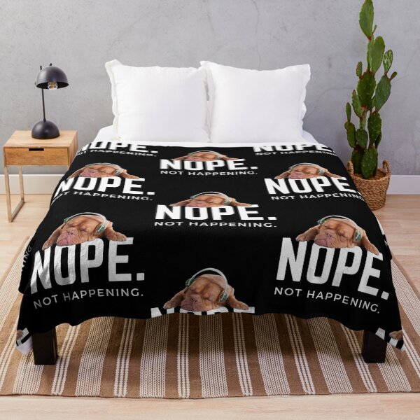 Item preview, Nope. Not happening. (Sleepy Bull Mastiff with headphones) designed and sold by JellyBeenzz.