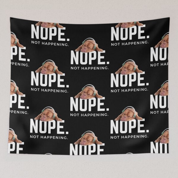 Item preview, Nope. Not happening. (Sleepy Bull Mastiff with headphones) designed and sold by JellyBeenzz.