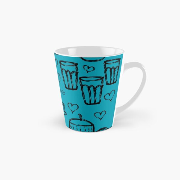 Turquoise #Coffee Handdrawn Mugs and Pots line art Tall Mug